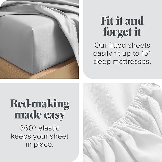 Bare Home 2-Pack Fitted Bottom Sheets Twin XL - Image 7