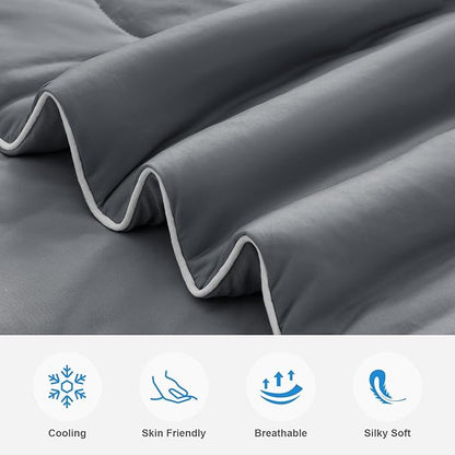 EASELAND Cooling Comforter King, Cold Touch Fabric Absorbs Body Heat, - Image 2