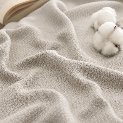 bedsure 100% cotton blanket, herringbone weave, queen size, main product view