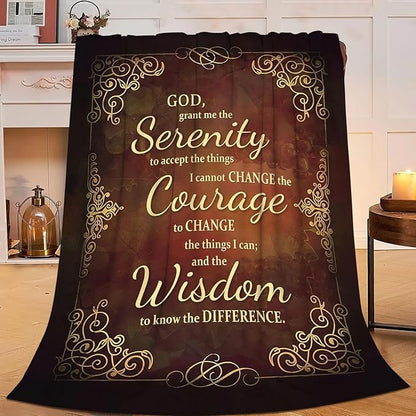 Serenity Prayer Blanket Christian Religious Throw Blanket Bible Verse Flannel by Unknown