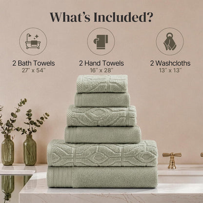 modern threads 6 piece bath towel set –, close-up detail