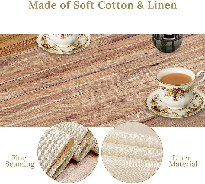 Wooden Table Runner Farmhouse Rustic Country Wood Plank Kitchen Dinner Runner - Image 5