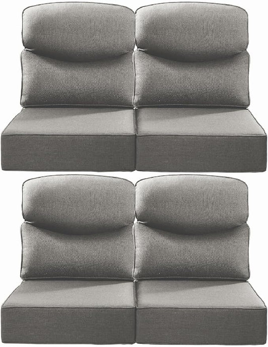 Luxury 22x24/22x25 6-Inch Smile Patio Dining Chair Cushions Set of 4 by ACTREST