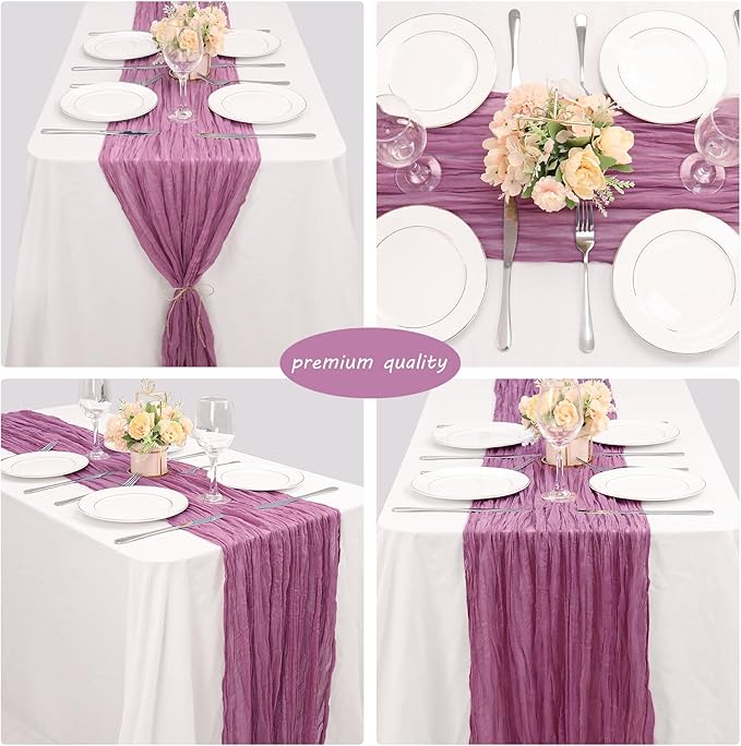 12 Pack 10Ft Cheesecloth Table Runner 35x120 Inch Boho Gauze Table Runner - Image 5