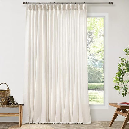 Cream Patio Sliding Door Curtains 100 Width 102 Inches Long Pinch Pleated - Image 6