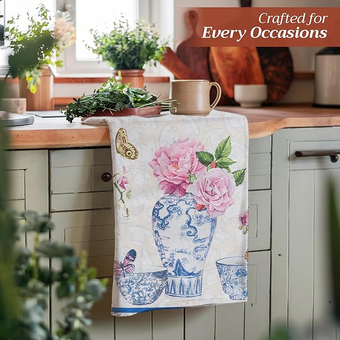 Maison d' Hermine Kitchen Towels Set of 3 100% Cotton 27.50" x 20" Reusable - Image 3