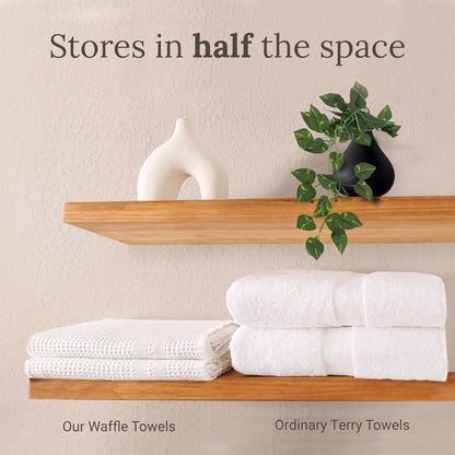 gilden tree waffle towels for bathroom, 100% cotton showing dimensions