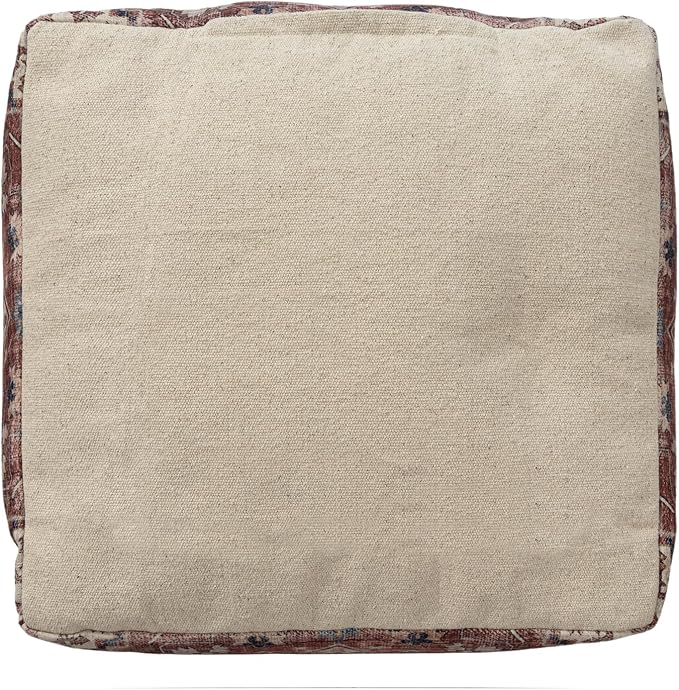LR Home Vintage Medallion Indoor Medium Pouf Ottoman | Polyester Pouf - Image 5