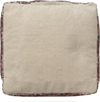 LR Home Vintage Medallion Indoor Medium Pouf Ottoman | Polyester Pouf - Image 5