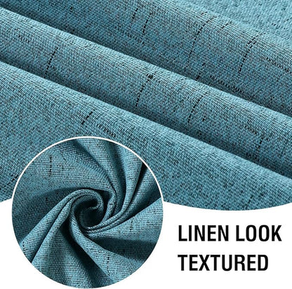 H.VERSAILTEX Linen Look 100% Blackout Curtains 45 Inches Long - Image 4