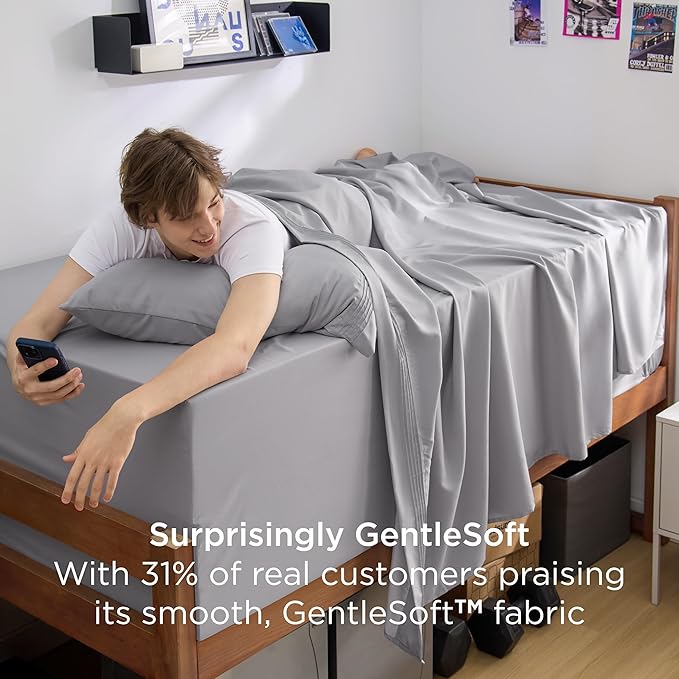 Bedsure Twin XL Sheets Dorm Bedding, GentleSoft Breathable Extra Long Twin - Image 5