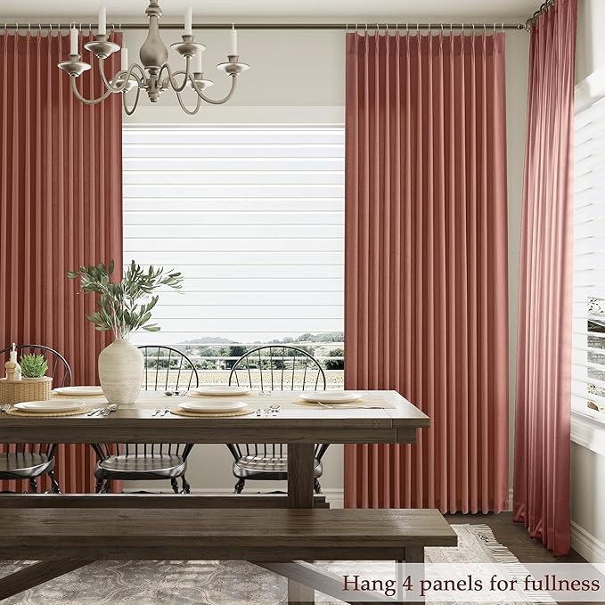 Canyon Rose Pinch Pleated Linen Curtains 72 Inch Length 2 Panels - Image 6