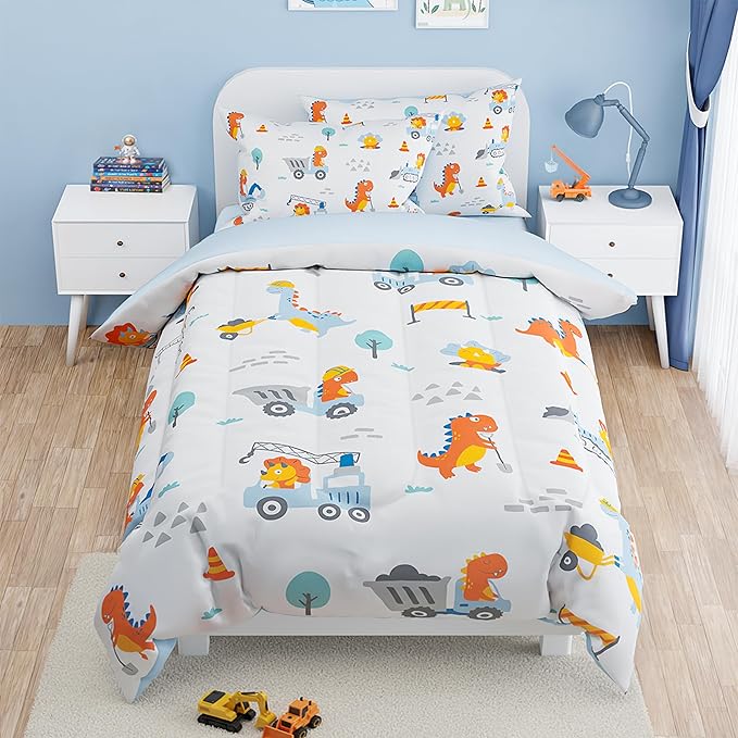 SANDJEST Dinosaur Comforter Set Full Size 98x86in by SANDJEST