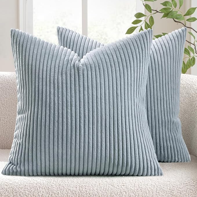 MIULEE Winter Pack of 2 Corduroy Pillow Covers Soft Soild Cushion Cases by MIULEE