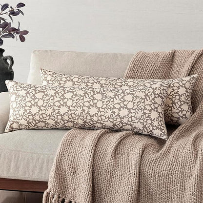 Foindtower Set of 2 Decorative Floral Long Body Lumbar Throw Pillow Covers by Foindtower