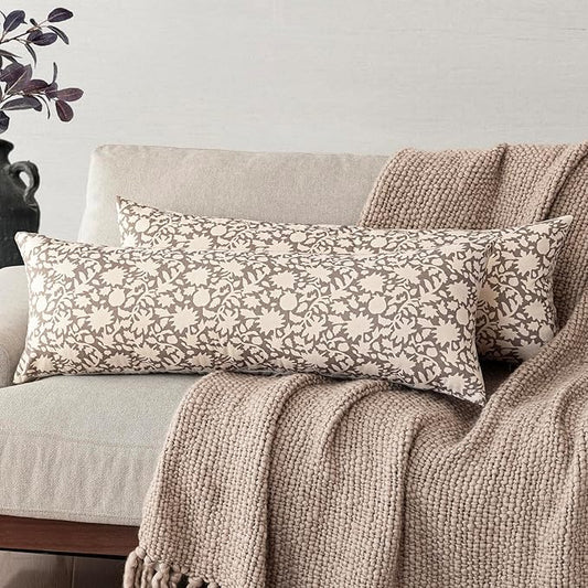 Foindtower Set of 2 Decorative Floral Long Body Lumbar Throw Pillow Covers by Foindtower