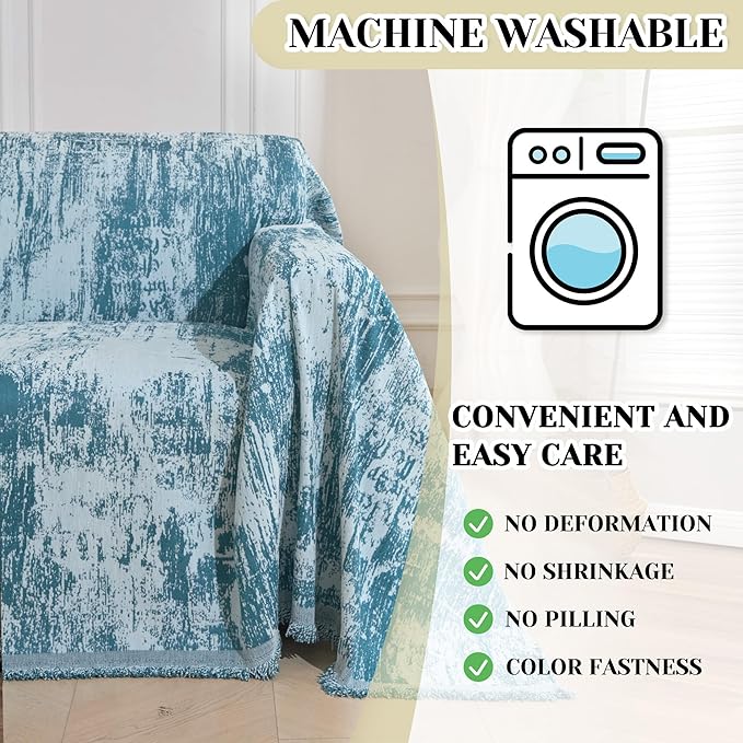 MEETSKY Small Couch Cover Oversized Chair Cover Washable Boho Recliner Slipcover - Image 4