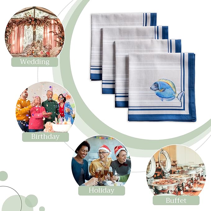 Maison d' Hermine Cloth Napkins Set of 4 100% Cotton Everyday Reusable Square - Image 6