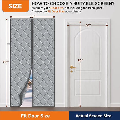 Magnetic Thermal Insulated Door Curtain, Fits Door Size 38" x 82", Durable - Image 6