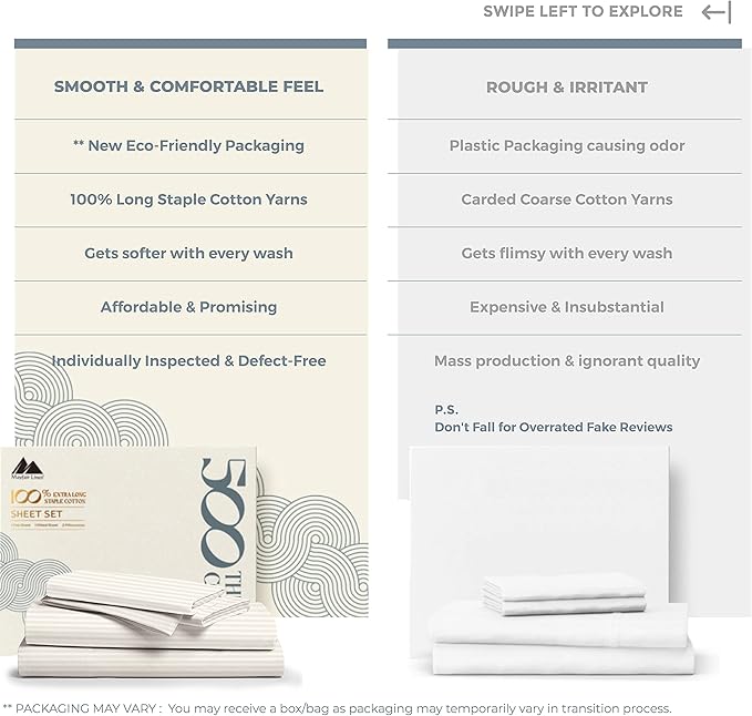 Mayfair Linen 100% Cotton Striped Sheets Twin Size Bed Set - Image 2