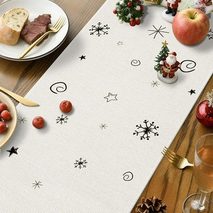 OTOSTAR Gnomes Snowman Elk Merry Christmas Table Runner, Xmas Seasonal Winter - Image 3