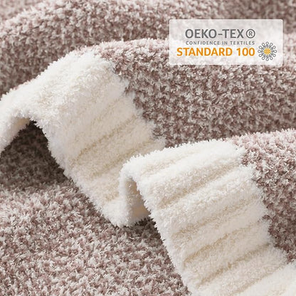 Snuggle Sac Queen Size Bedding Blanket Taupe, Super Soft Warm Microfiber - Image 5