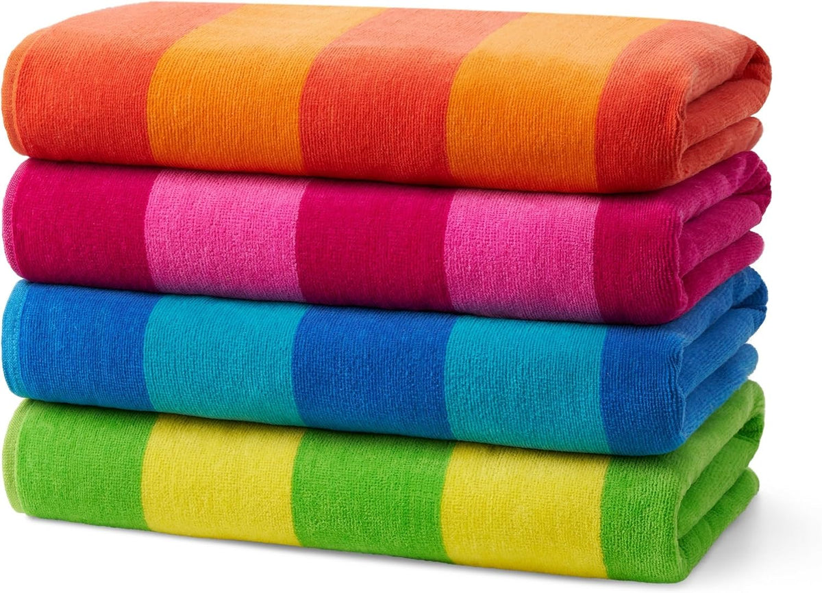 kaufman - soft oversized beach towels in bulk shown in use
