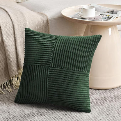 Fancy Homi Set of 2 Dark Green Samll Decorative Throw Pillow Covers 14x14 Inch - Image 2
