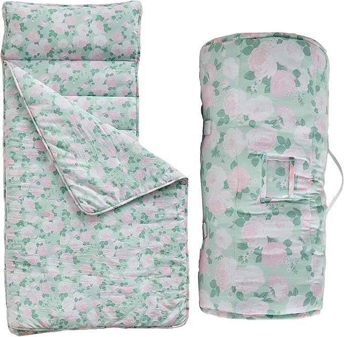 Toddler Nap Mat with Removable Pillow, Ultra Soft Slumber Bags by DuShow