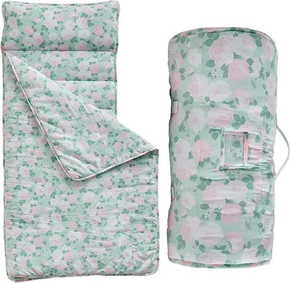 Toddler Nap Mat with Removable Pillow, Ultra Soft Slumber Bags by DuShow