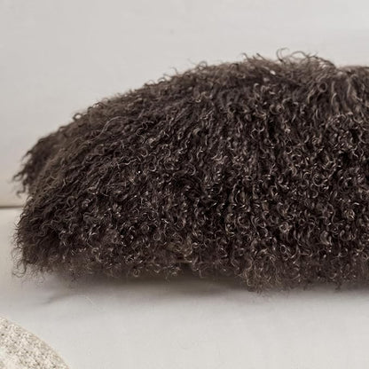 Genuine Mongolian Lamb Fur Pillow Cover – 12"x20" Rectangular Cushion Case – - Image 5