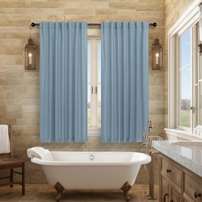 Light Blue Curtains 45 Inch Length by Pitalk