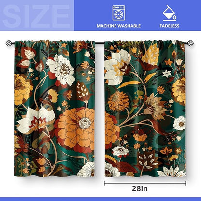 Aimego Boho Floral Kitchen Curtains - Image 3
