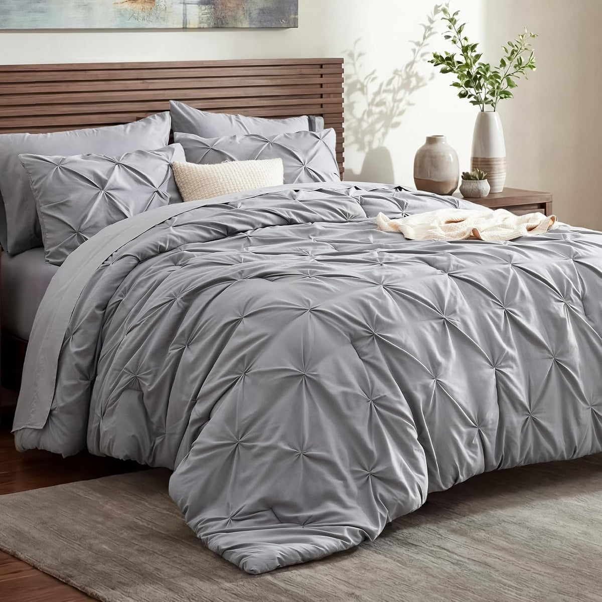 bedsure 7-piece king size comforter set & sheets, main product view