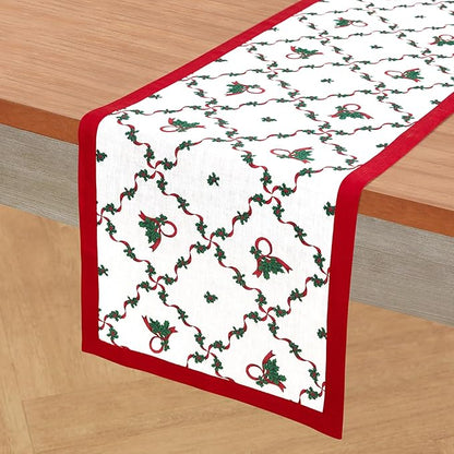 Solino Home 100% Pure Linen Christmas Table Runner 120 Inches Long - Image 2