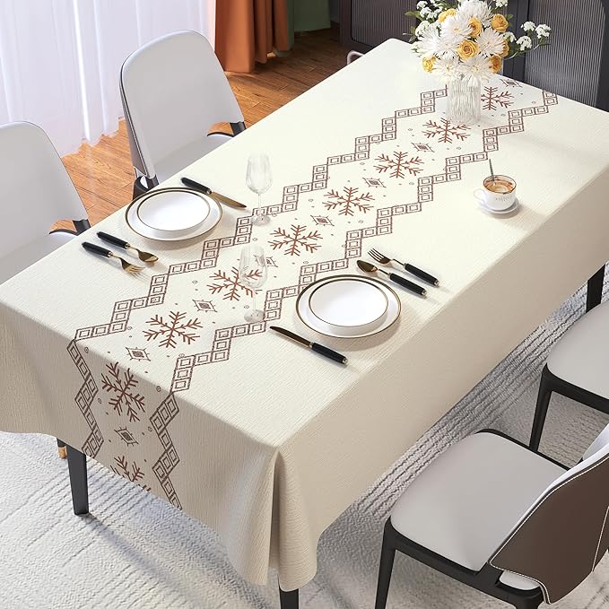 Rectangle Table Cloth, 100% Waterproof Tablecloth Oil Proof Spill Proof Vinyl by Unknown