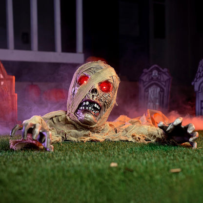 JOYIN Halloween Zombie Groundbreaker Outdoor Decoration, Zombie Groundbreaker with Light-up Eye and Creepy Sound (IR Sensor Activated) for Halloween Outside, Lawn, Graveyard Decor, Haunted House Props