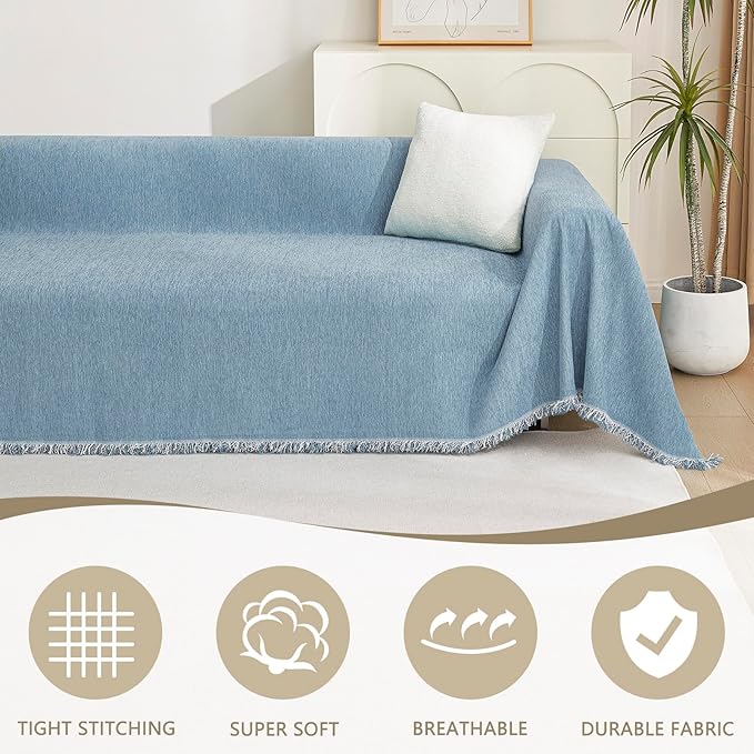MYSKY HOME Chenille Couch Cover, Sofa Slipcover - Image 2