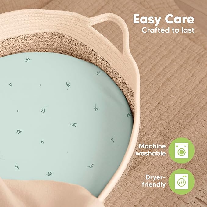 2-Pack Baby Bassinet Sheets Girl, Boy - Image 7