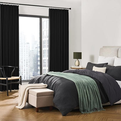 KEQIAOSUOCAI Short Pinch Pleated Blackout Curtains 45 Inch Long 2 Panels - Image 4