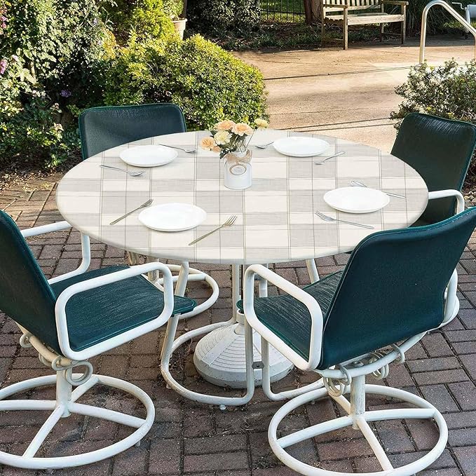 Plaid Fitted Round Tablecloth - Image 9