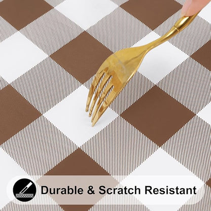 Smiry Rectangle Picnic Table Cloth, Elastic Waterproof Fitted Vinyl Tablecloths - Image 8