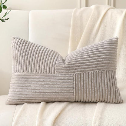 Taupe Lumbar Throw Pillow Covers 16x24 inch, Farmhouse Home Decor, Boho - Image 6