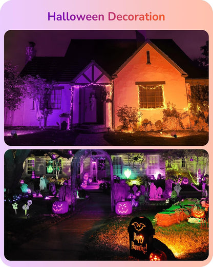 EDISHINE Halloween PAR38 LED Flood Purple&Orange Light Bulbs Dimmable 4Pack