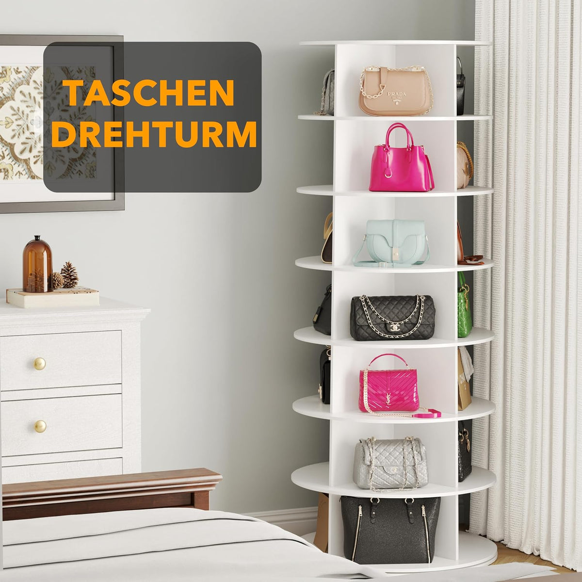 spaceaid 7 tier rotating shoe rack tower, spinning, package contents