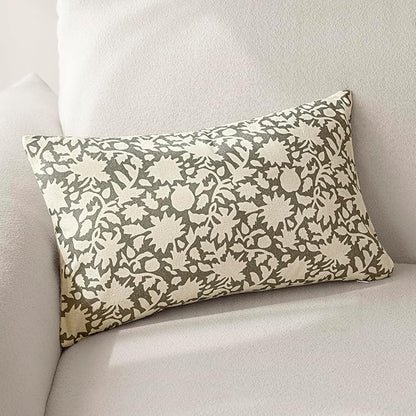 Foindtower Set of 2 Decorative Neutral Floral Throw Pillow Covers Accent - Image 3