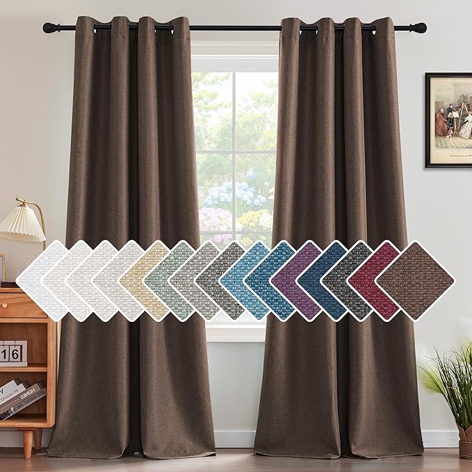 H.VERSAILTEX Linen Blackout Curtain 84 Inches Long by HVERSAILTEX