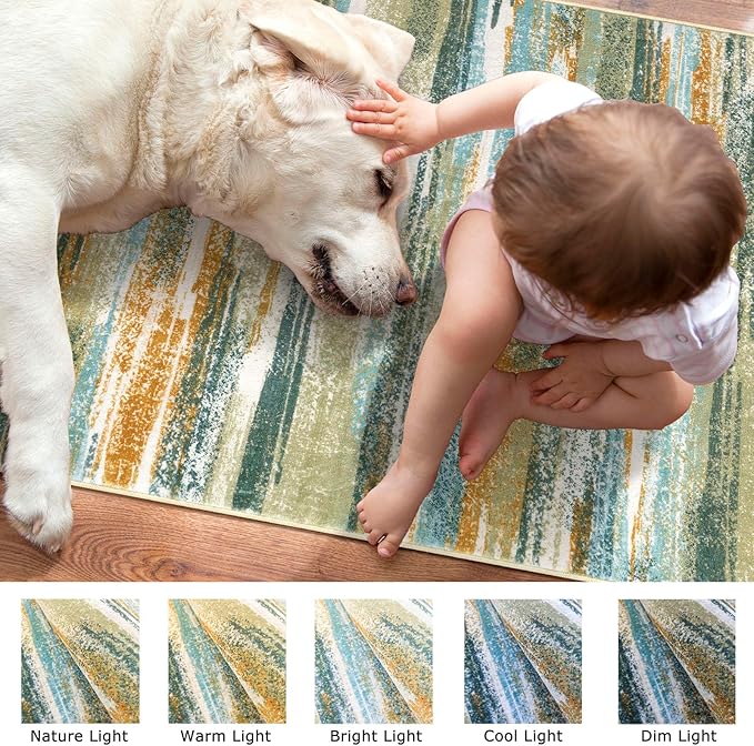 Modern Abstract Runner Rug 2x6 - Image 3