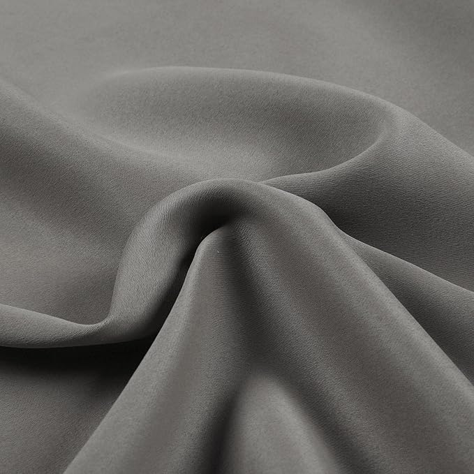 TWOPAGES Grey Pinch Pleated Room Darkening Curtain 90 Inches Long, Solid - Image 4