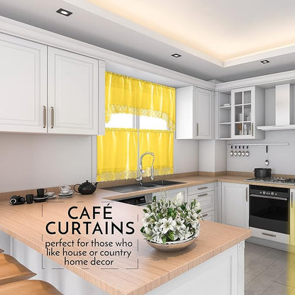 American Linen Café Curtains for Kitchen, Bathroom Curtains - Image 2
